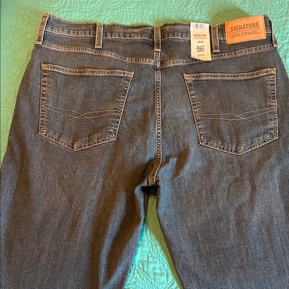 Signature by Levi Strauss Dark Blue Straight Jeans - Picture 3 of 4